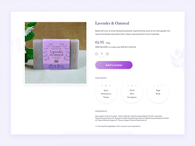 Product landing page ecommerce graphics design handmade soap interaction design product details ui ux ux website