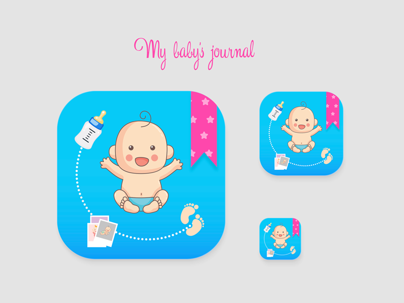 Baby Journal app icon by Brahmjot Kaur on Dribbble