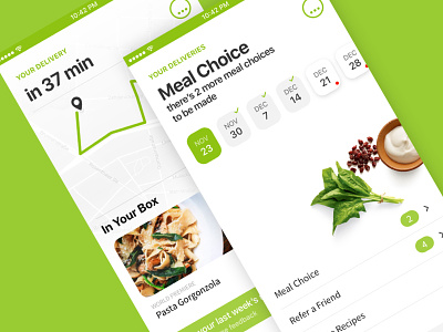 Dashboard iOS app Hellofresh dashboard delivery food hellofresh ios meal pasta recipes suggestion tracking week