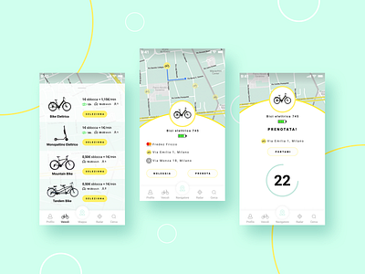 Bike Sharing app | Bike rental process screens