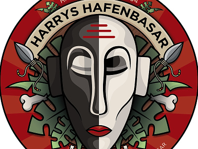 Hafenbasar Sticker - Jungle bones curiosities illustration jungle mask museum oddities sticker