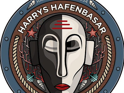 Hafenbasar Sticker - Maritim bones curiosities illustration maritim mask museum nautical oddities sticker