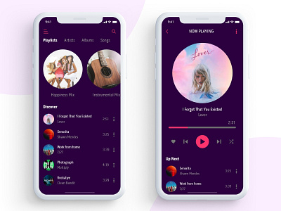 Music Player UI adobexd dark digital flat freelance minimal musicplayer round simple clean interface ui design xdchallenge