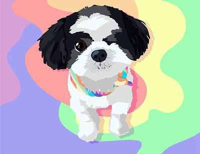 Pride Pup #2 branding colorful design dog face friend graphic graphic design illustration illustrator logo pride puppy rainbow shih tzu summer