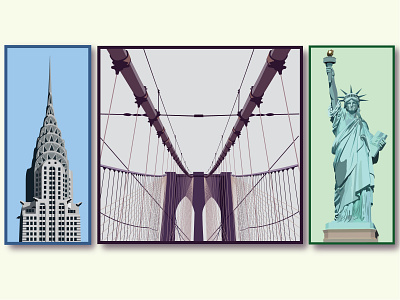 NYC Illustrations branding brooklyn bridge chrysler building colorful design graphic graphic design illustration landmarks logo new york new york city nyc statue of liberty summer vector