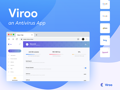 Viroo - an Antivirus App design dribbble interface simple ui