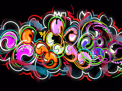 Abstract graffiti Shoker artwork design graffiti graffiti digital illustration lettering line style mural sketch typography