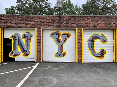 Graffiti NYC by shoker 3d letters artwork design graffiti graffiti digital illustration lettering line style mural sketch typography