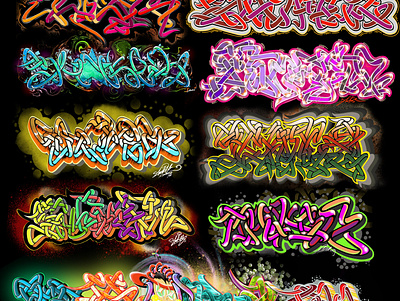 Digital graffiti art mix of styles by Shoker artwork design graffiti graffiti digital illustration lettering line style mural shoker sketch