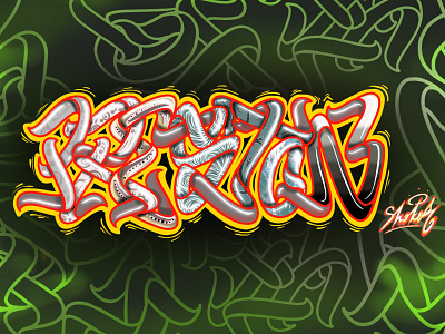 Graffiti name gift “ Preston “ Shoker style artwork color design gift graffiti graffiti digital illustration line style mural shoker sketch