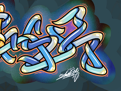 Shoker style artwork design graffiti graffiti digital illustration lettering line style mural shoker sketch