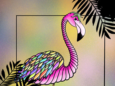 Flamingo art by Shoker digital art Shoker style artwork color design flamingo graffiti graffiti digital illustration mural shoker sketch