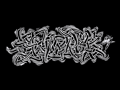 Graffiti lettering line style shoker background wallpaper