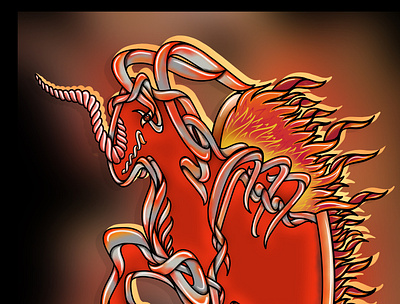 Inferno horse heroes might of magic 5 Shoker style artwork color design horse illustration inferno shoker sketch