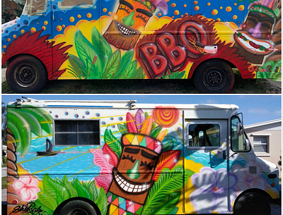 Graffiti truck Shoker style spray paint art artwork color design graffiti icon lettering line style mural shoker