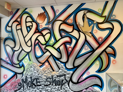 Pompano beach Shoker graffiti wasll Nic fix smoke shop art branding color design graffiti lettering logo mural shoker typography