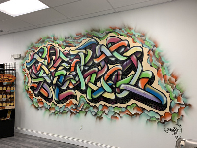 Shoker wildstyle graffiti wall florida abstract graffiti lettering mural shoker