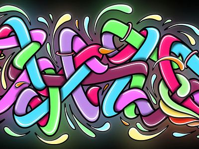 Shoker style letters graffiti art artwork color graffiti graffiti digital lettering line style shoker sketch