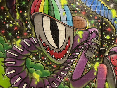 Graffiti character Shoker space invasion wall art