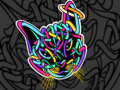 Abstract cat Shoker style animal artwork cat deaign design graffiti illustration lettering mural shoker sketch