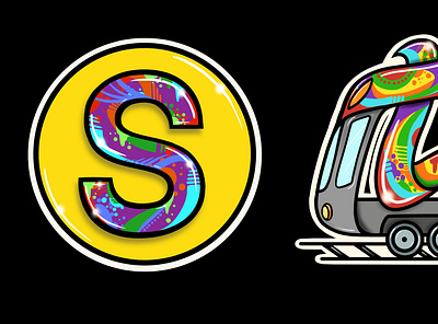 S Train graffiti Art Shoker artwork design graffiti illustration lettering logo mural shoker sketch subway train