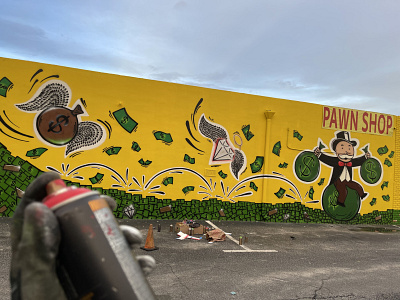 Money wealth prosperity mural