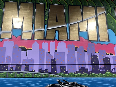 Miami Gold Chrome Letters Mural Spray Paint