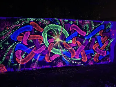 Fluorescent Graffiti Art wall Lettering Shoker abstract artwork design florida fluorescent graffiti lettering letters mural shoker shokerart1 sketch wildstyle