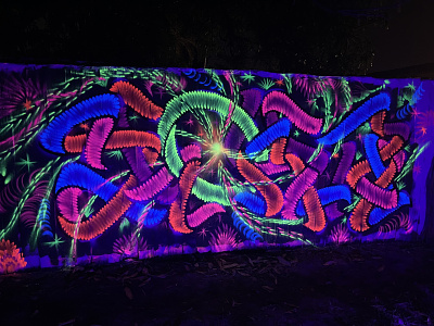 Fluorescent Graffiti Art wall Lettering Shoker abstract artwork design florida fluorescent graffiti lettering letters mural shoker shokerart1 sketch wildstyle