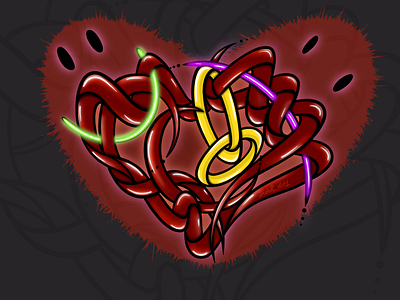 Abstract Heart abstract artwork design graffiti heart illustration red shoker shoker art1 sketch valentine wildstyle