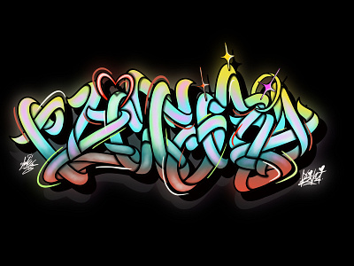 Digital graffiti letters abstract artwork design florida graffiti illustration letters lines miami mural shoker shoker art1 sketch style victoria