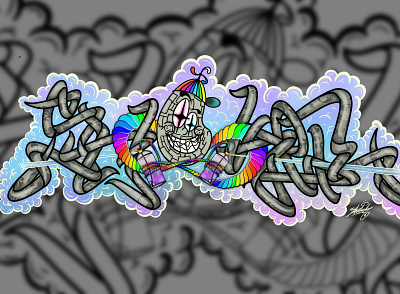 Graffiti character abstract illustration abstract artwork character colorful concept design graffiti graphic design logo mural nft procreate shoker shoker art1 sketch ui