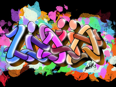 Abstract Letters Graffiti illustration LIDIA