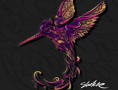 Magic Hummingbird abstract artwork bird design graffiti illustration shoker shoker art1 sketch