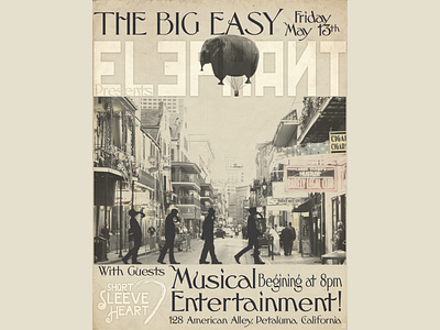 Elephant • Speak Easy Poster concert poster design poster rock band vector