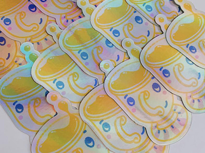Disney Holographic Sticker Chip Potts adobe illustrator art artwork beauty and the beast chip potts design disney disney art fan art graphic design illustration sticker sticker design stickermule stickers