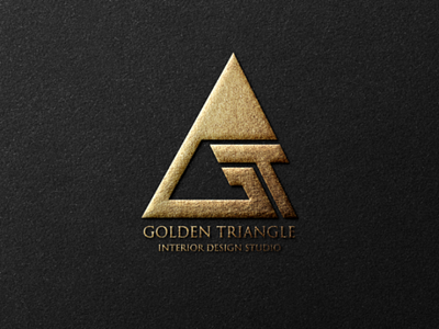 Golden Triangle logo design brand brand identity branding deaigner design golden golden triangle gt logo interior design studio logo logo design studio triangle