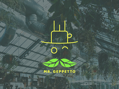 Mr .Geppetto brand brand identity branding cafe cafe logo design geppetto graphic design greenhouse logo logo design mr