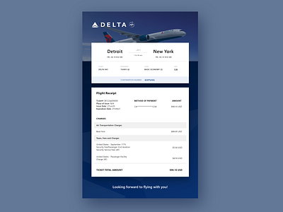 DailyUI 017 Email Receipt Flight Ticket Confirmation dailyui design email ui ux web