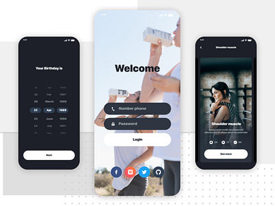 Fitness "mobile first" website design elementor finance app fitness ui ux web