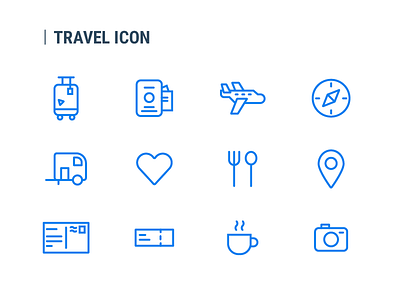 Travel Line Icon Set