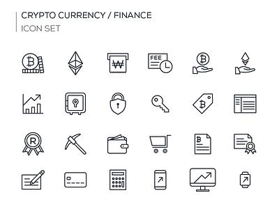 Crypto Currency / Finance icon set cryptocurrency finance icon iconset