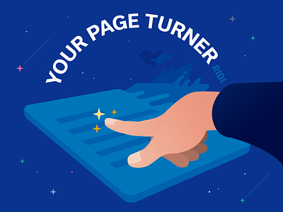 Your Page Turner flat illustration sticker design