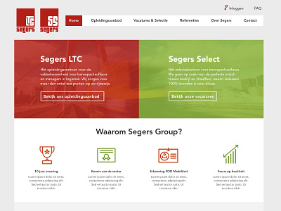 Segers Homepage design homepage icons navigation selection