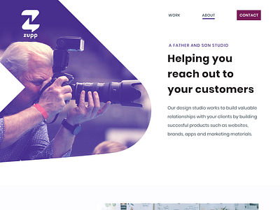 ZuPP website - About page about branding logo portfolio studio webdesign