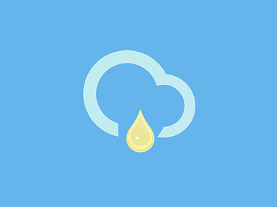 Rainy blue cartoon cloud