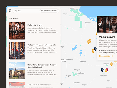 Our Songlines — Sidebar airbnb clean clean ui design desktop interface map map view sf pro ui ux website white