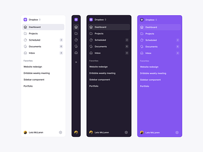 Sidebar navigation