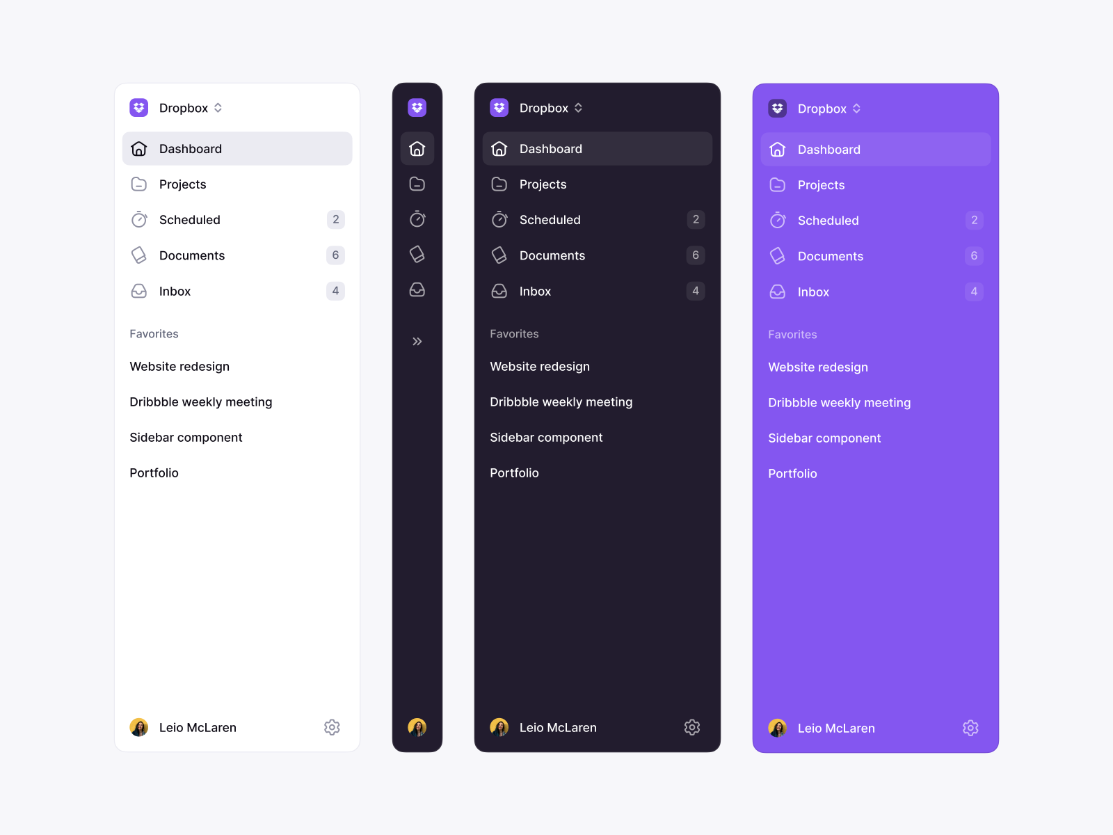 Sidebar navigation by Filipe on Dribbble