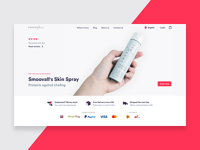 Smoovall Landing Page circular desktop ecommerce hero interface pink product shop significa ui ux